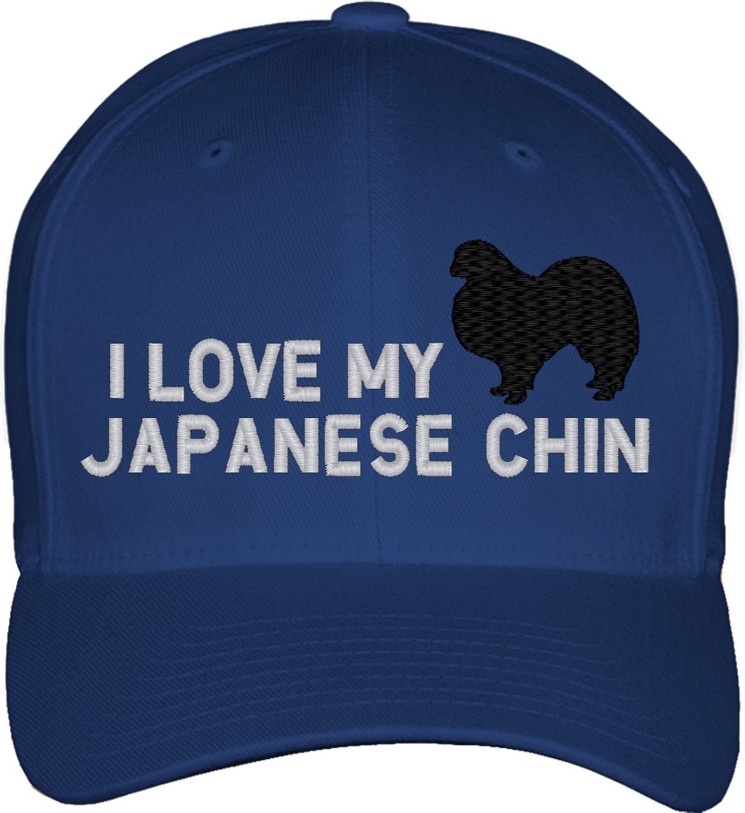 I Love My Japanese Chin Dog Fitted Baseball Cap