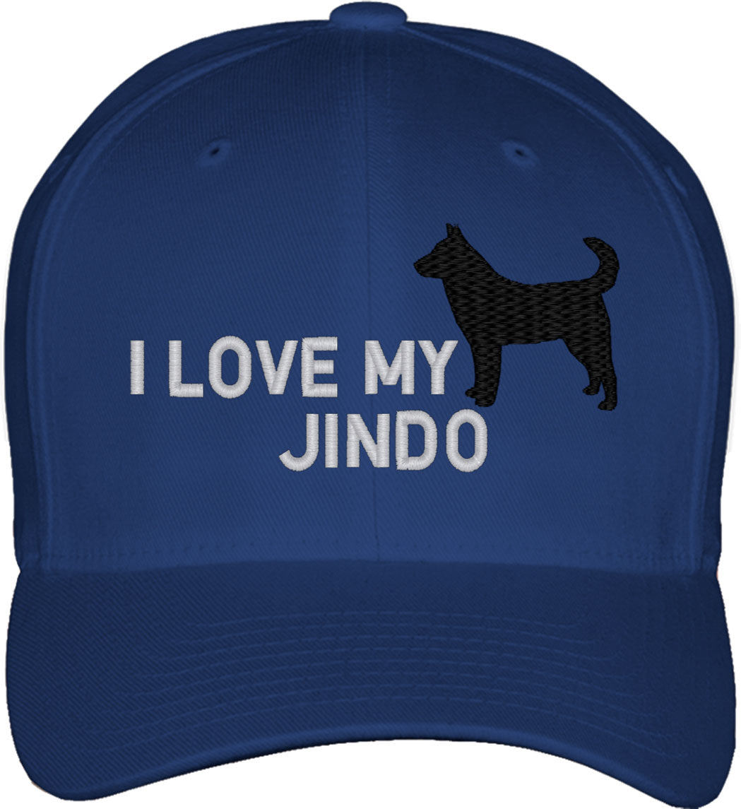 I Love My Jindo Dog Fitted Baseball Cap