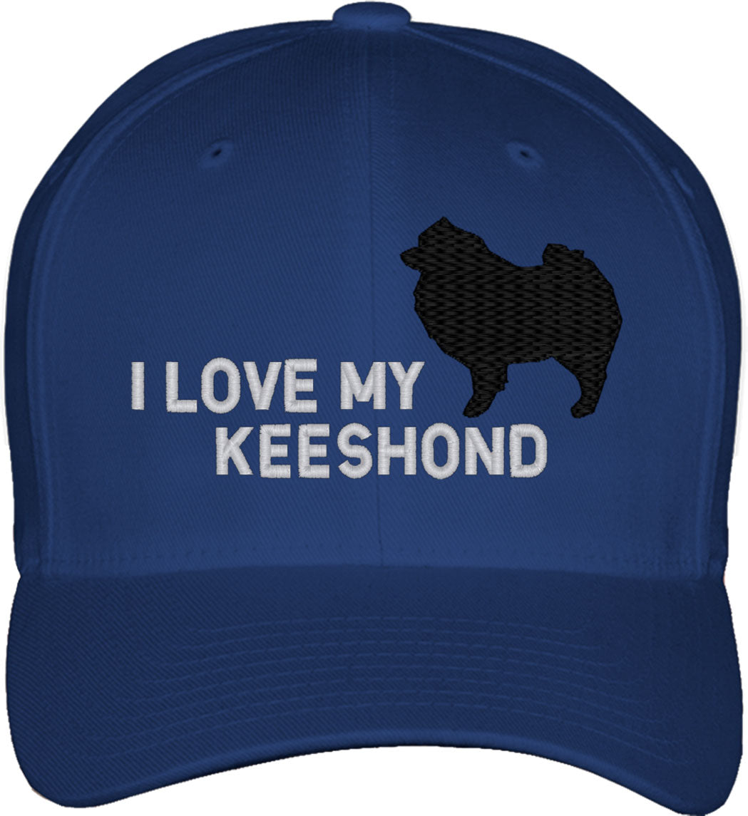 I Love My Keeshond Dog Fitted Baseball Cap