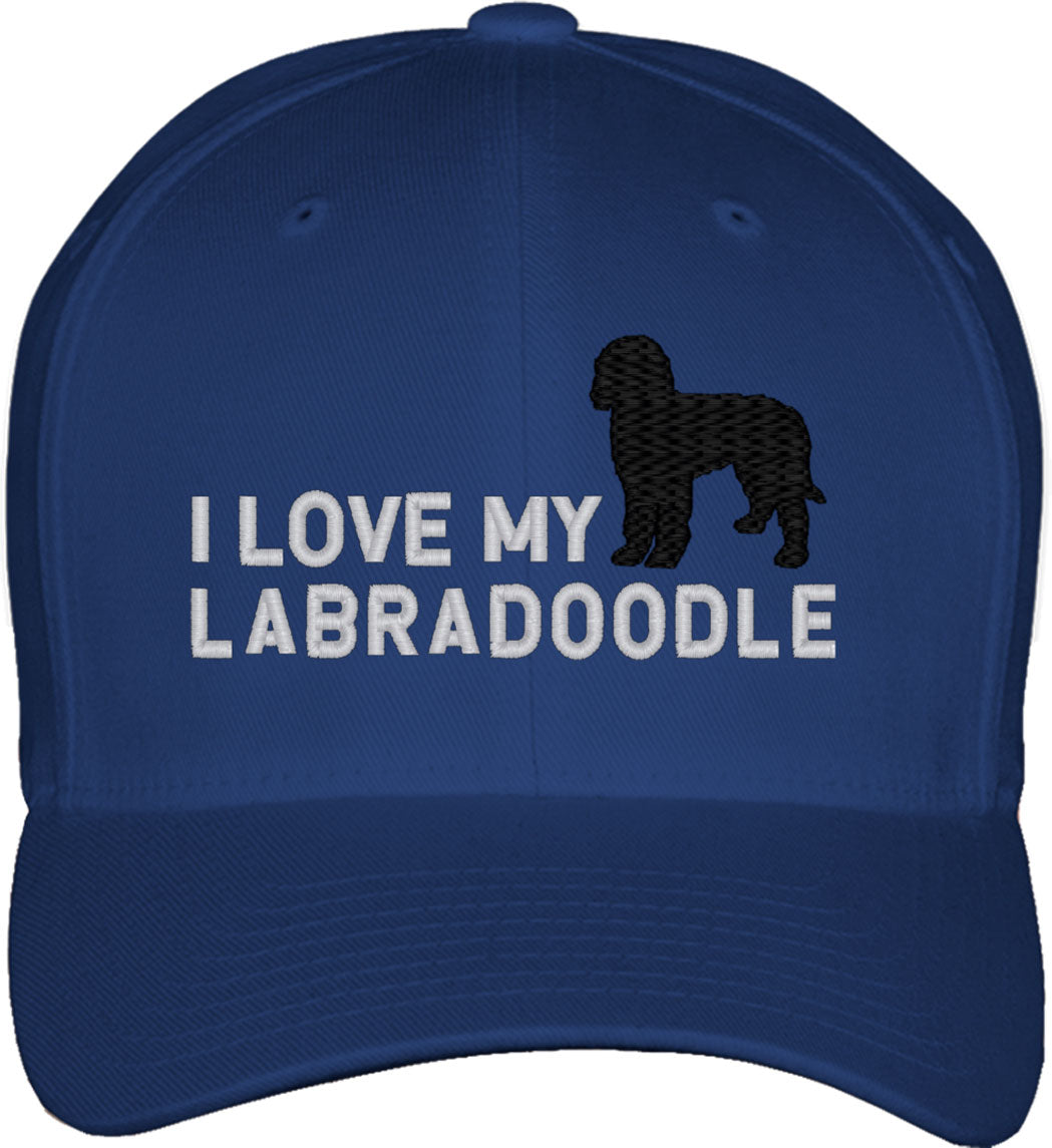 I Love My Labradoodle Dog Fitted Baseball Cap