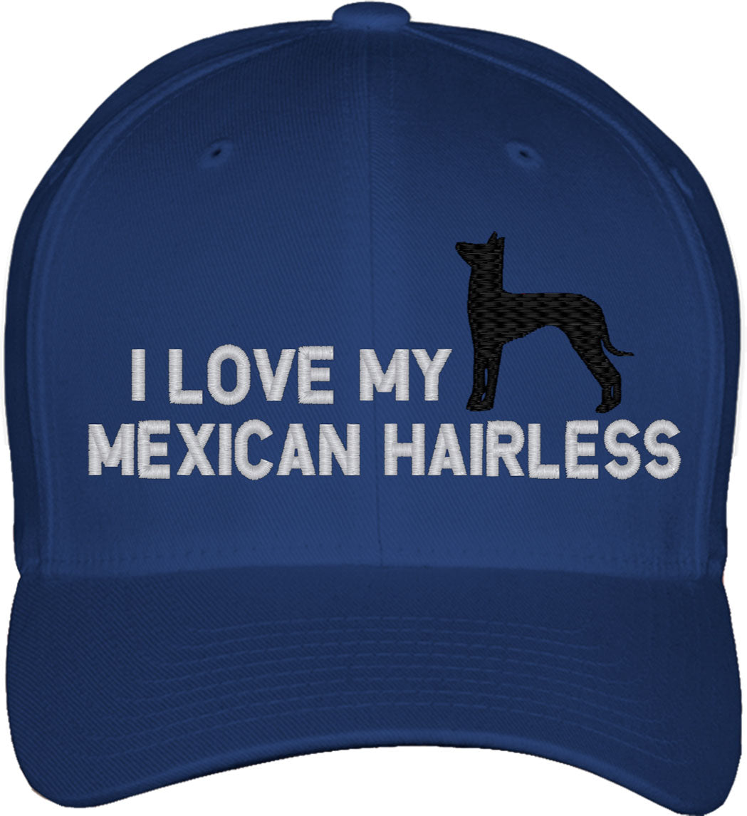 I Love My Mexican Hairless Dog Fitted Baseball Cap