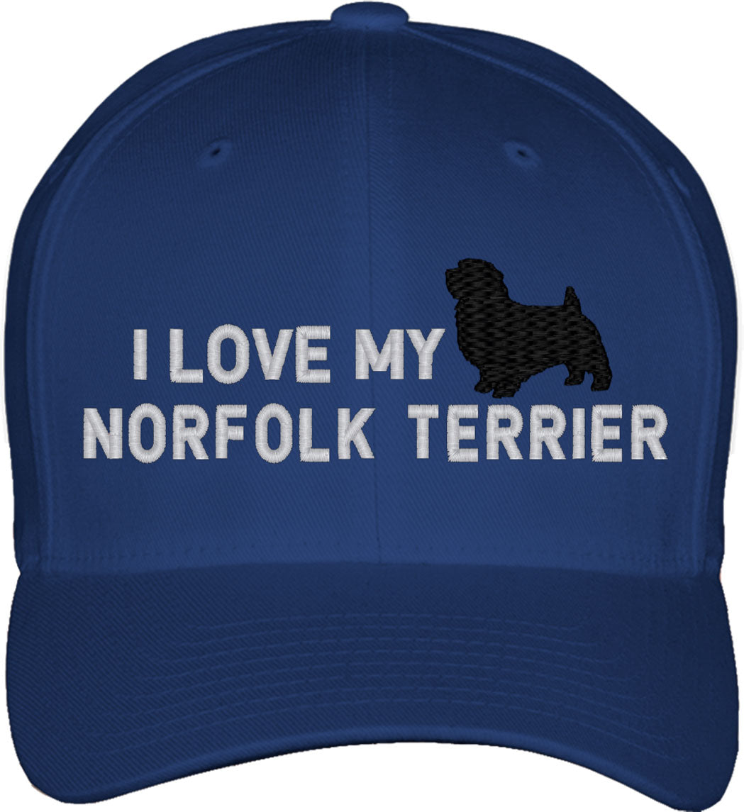 I Love My Norfolk Terrier Dog Fitted Baseball Cap