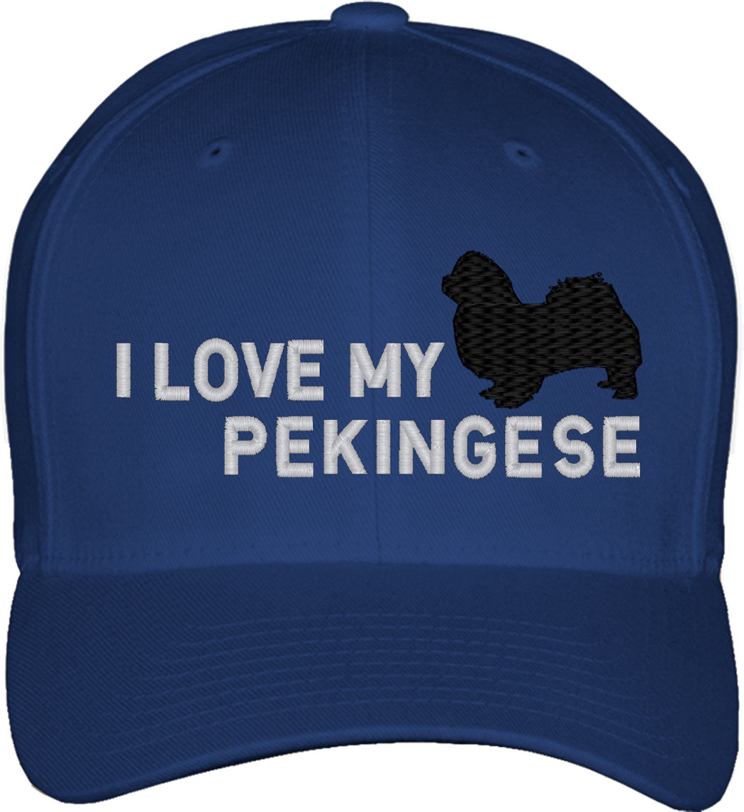 I Love My Pekingese Dog Fitted Baseball Cap