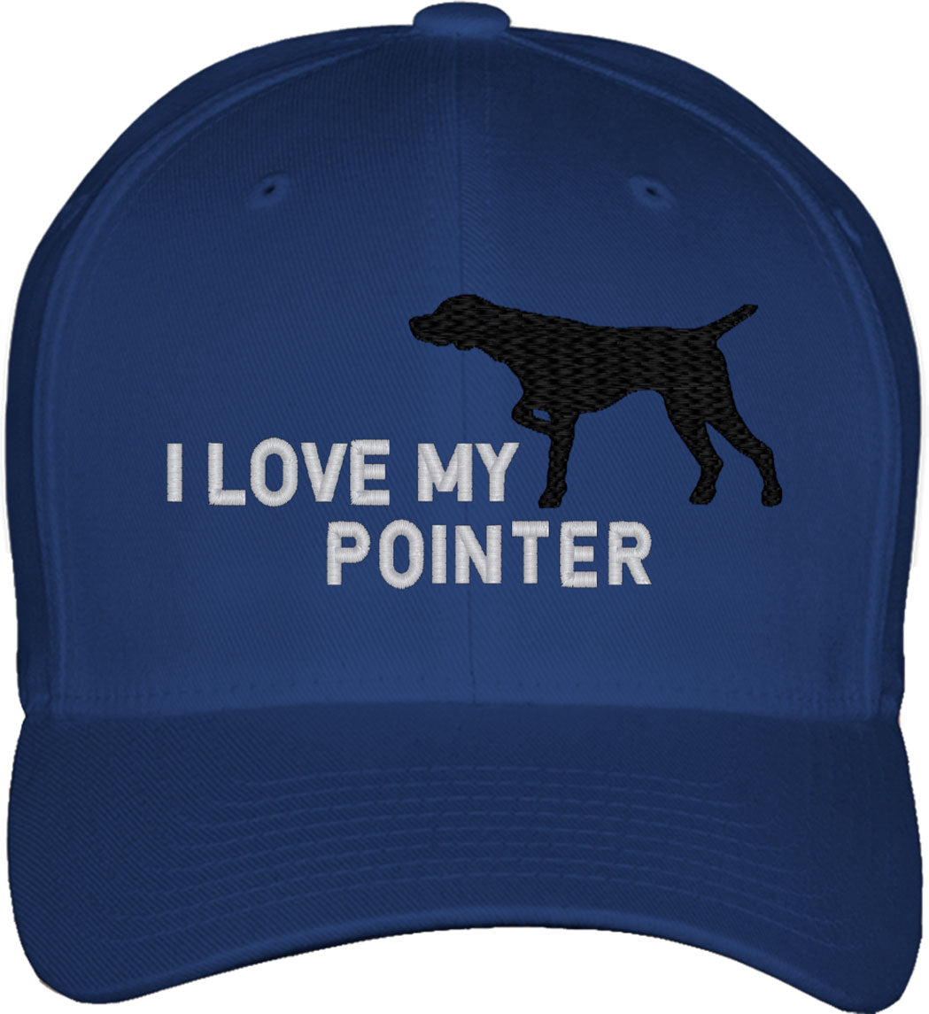 I Love My Pointer Dog Fitted Baseball Cap