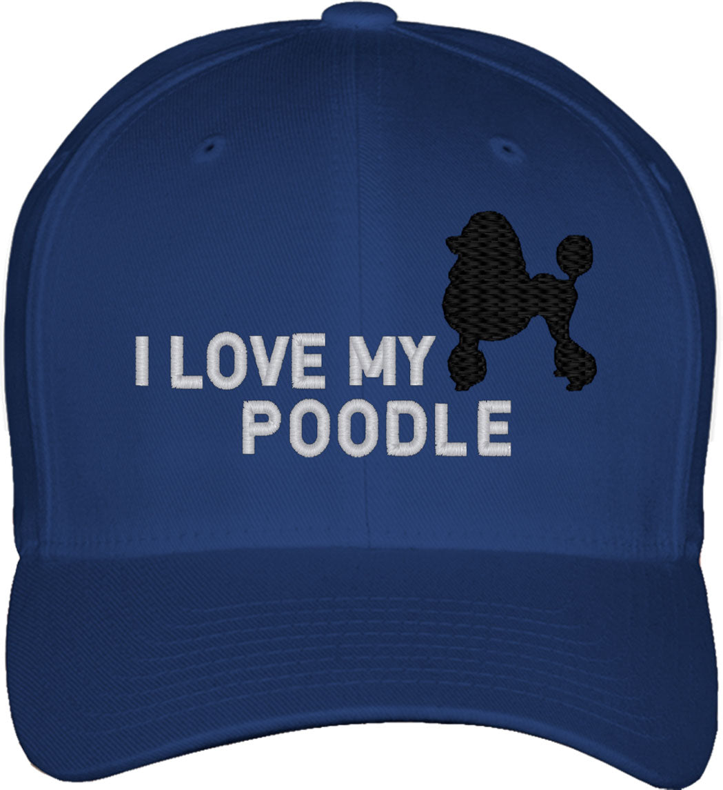 I Love My Poodle Dog Fitted Baseball Cap