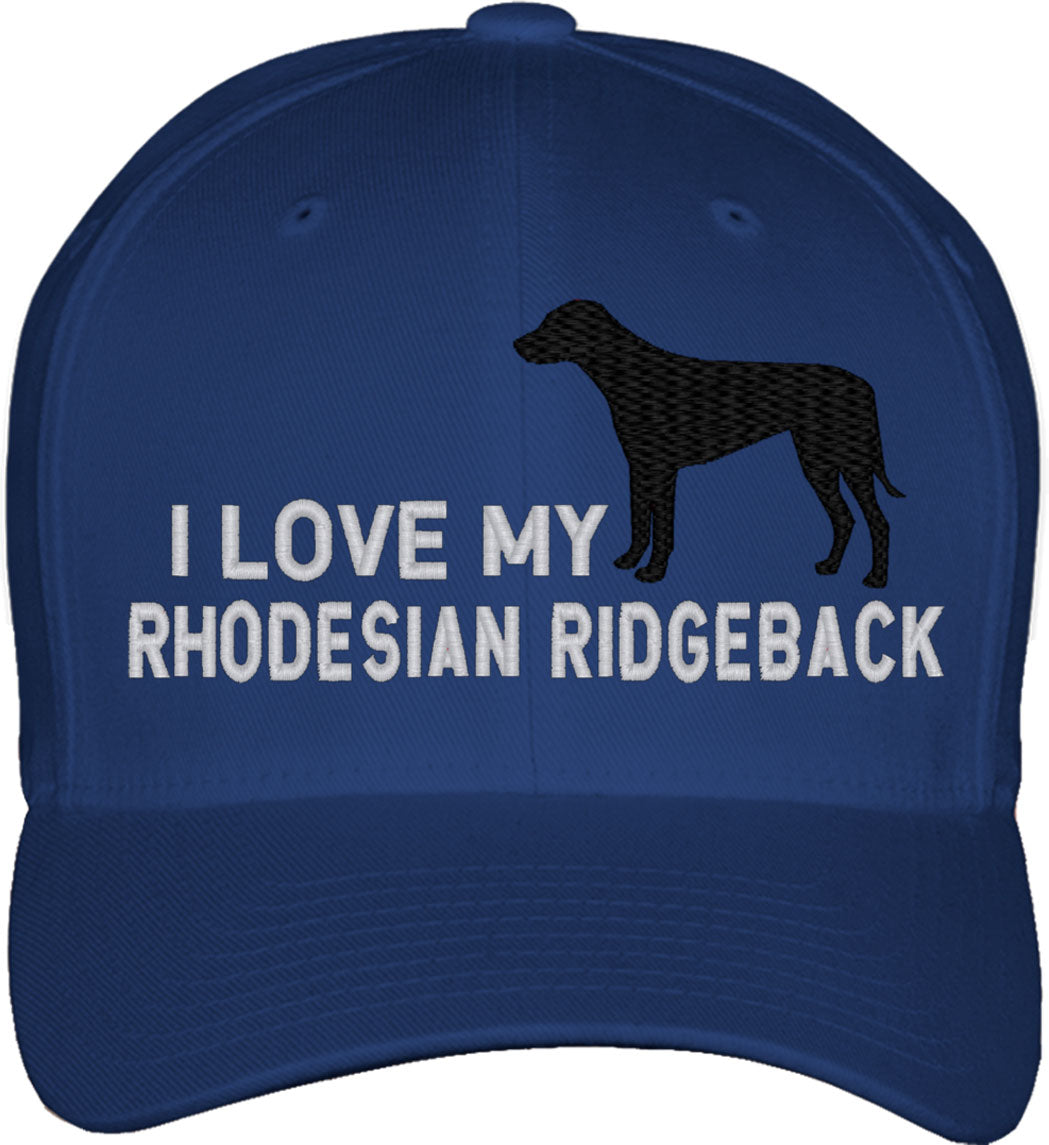 I Love My Rhodesian Ridgeback Dog Fitted Baseball Cap