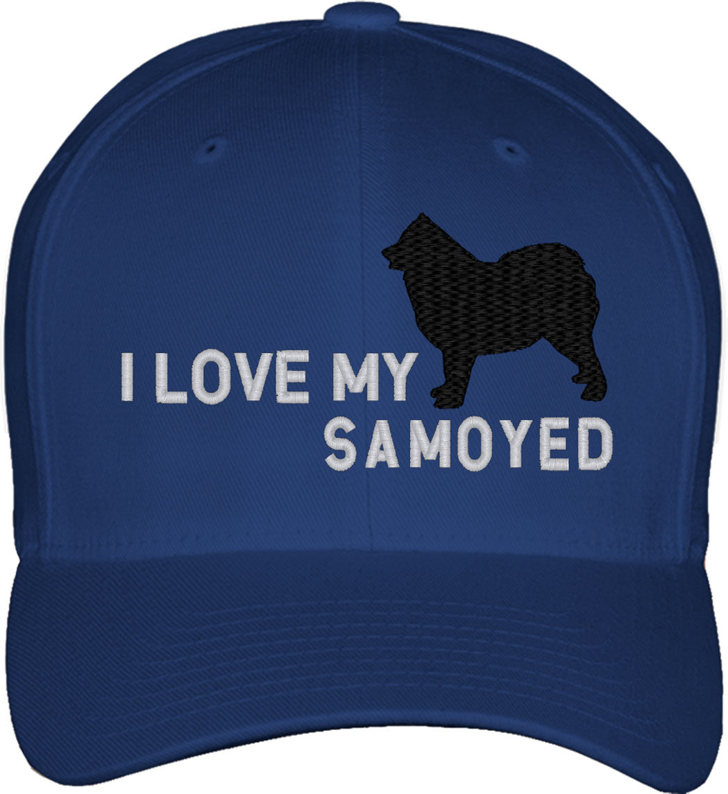 I Love My Samoyed Dog Fitted Baseball Cap