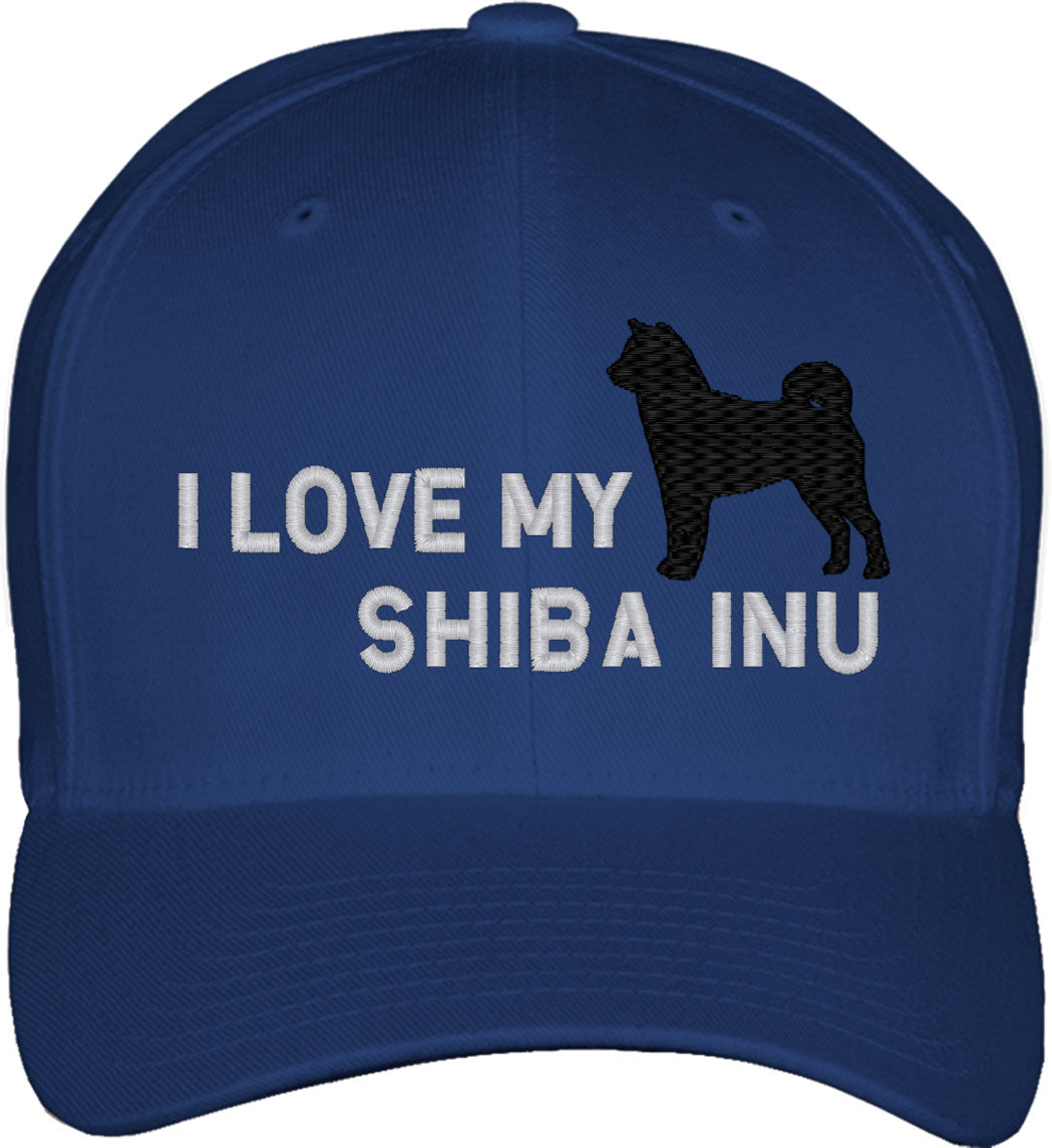 I Love My Shiba Inu Dog Fitted Baseball Cap