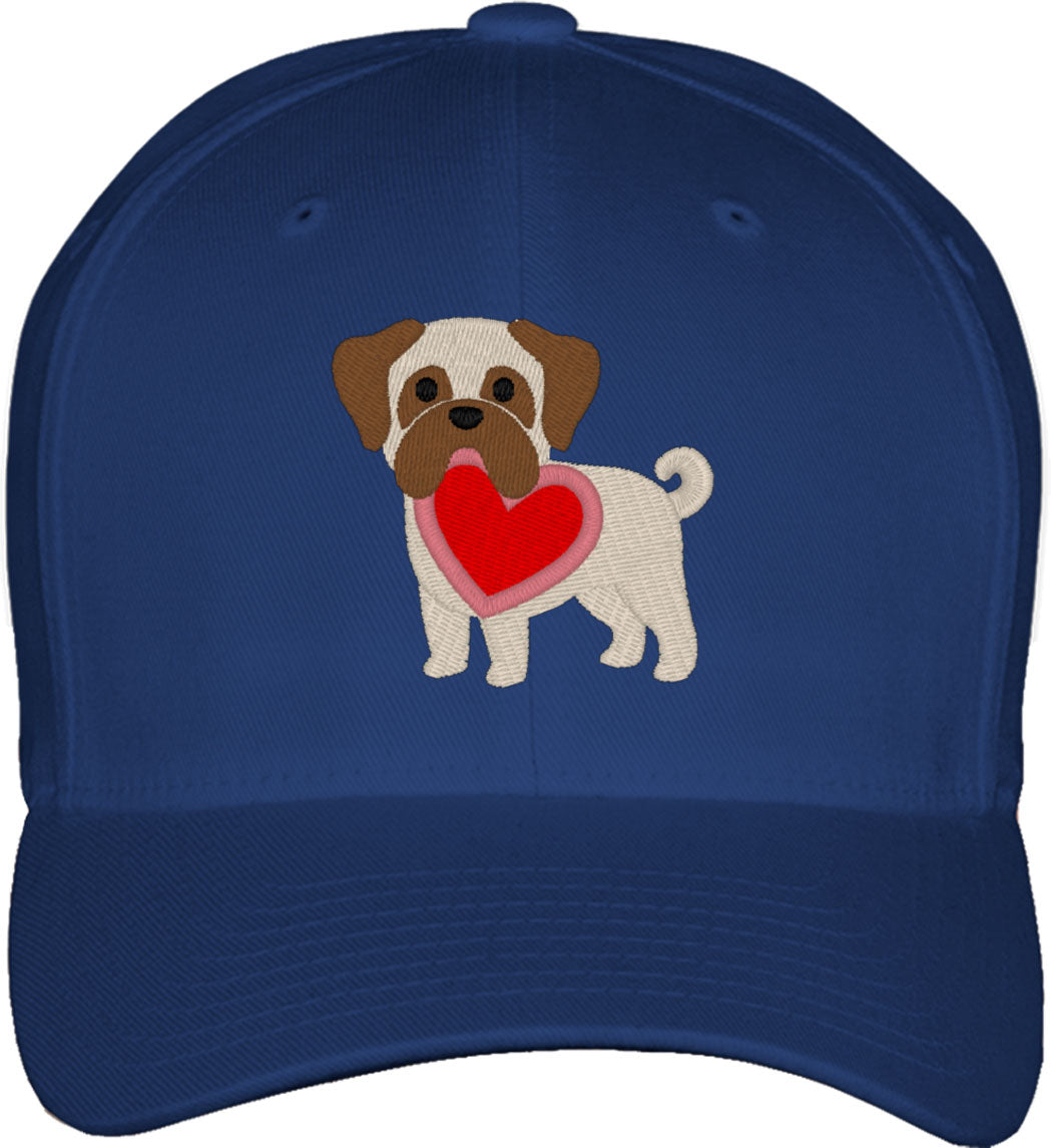 Pug Puppy Dog Love Fitted Baseball Cap