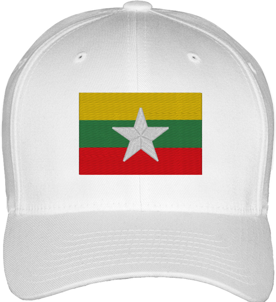 Burma Myanmar Flag Fitted Baseball Cap