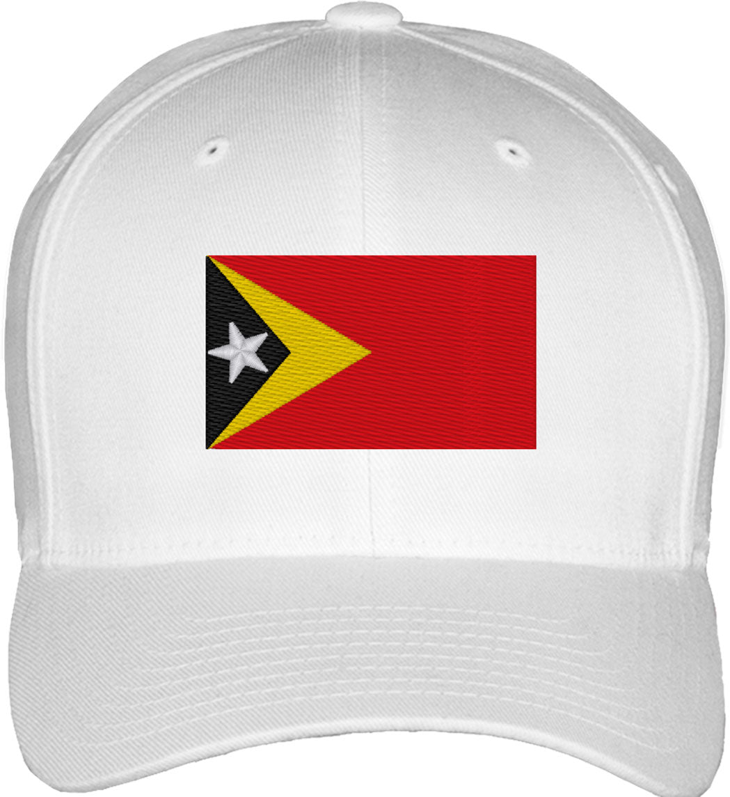 East Timor Flag Fitted Baseball Cap