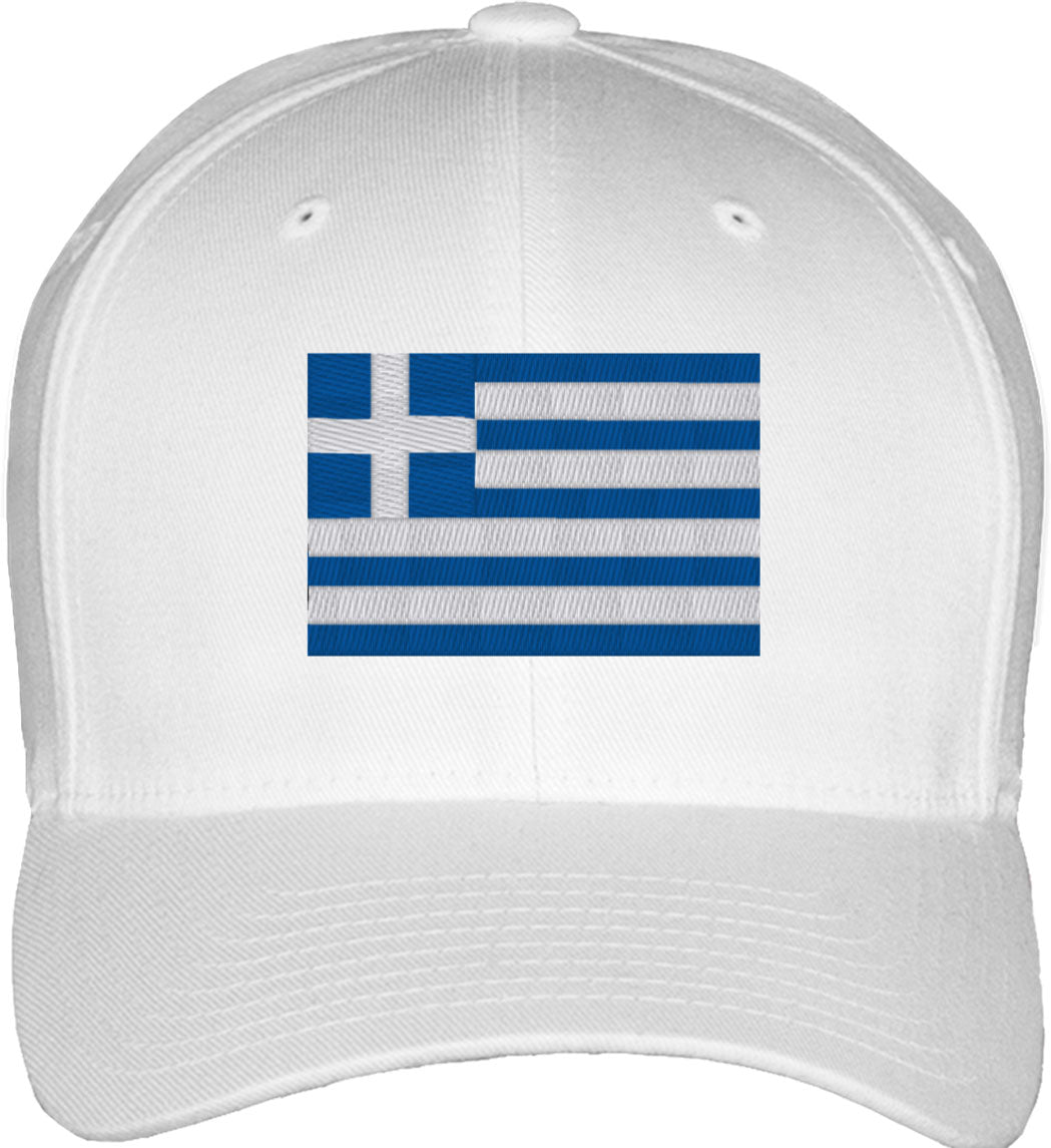 Greece Flag Fitted Baseball Cap