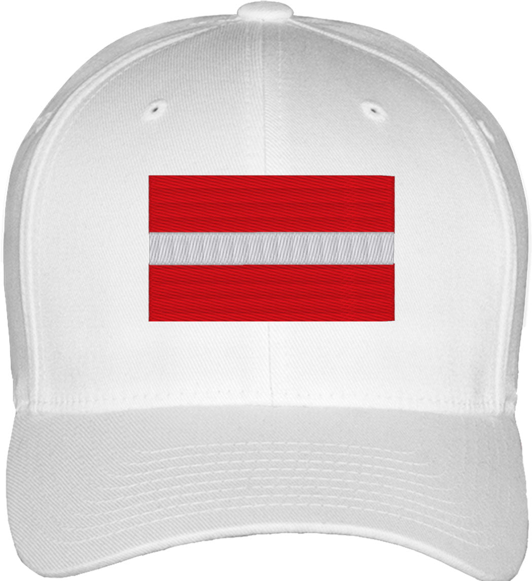 Latvia Flag Fitted Baseball Cap