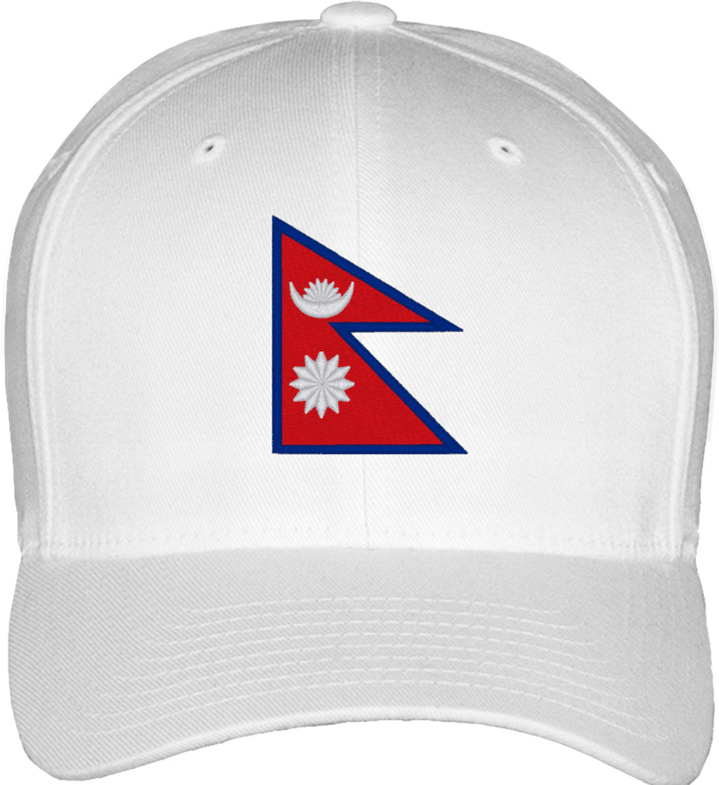 Nepal Flag Fitted Baseball Cap