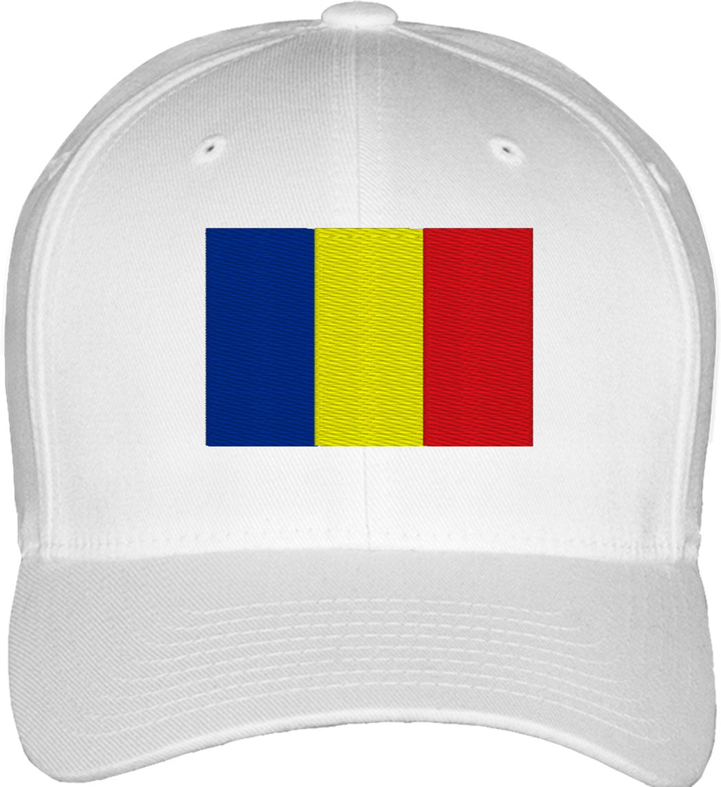 Romania Flag Fitted Baseball Cap