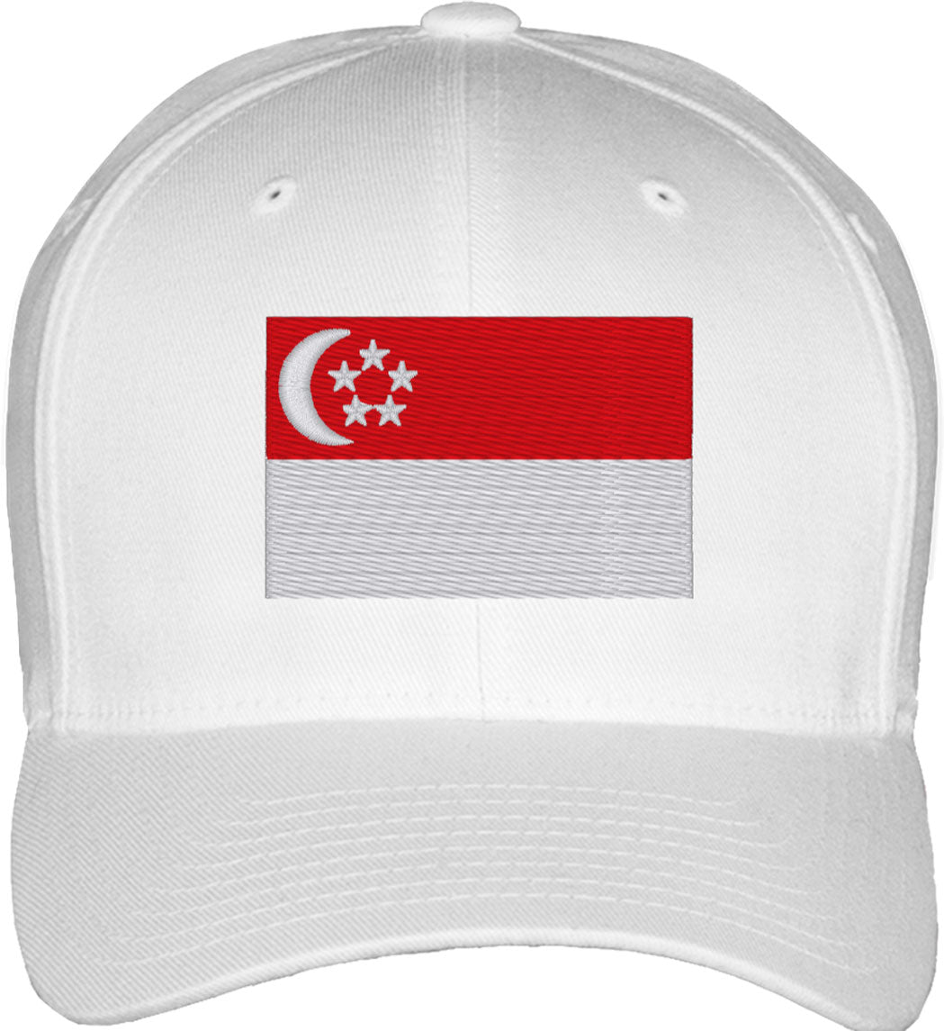 Singapore Flag Fitted Baseball Cap