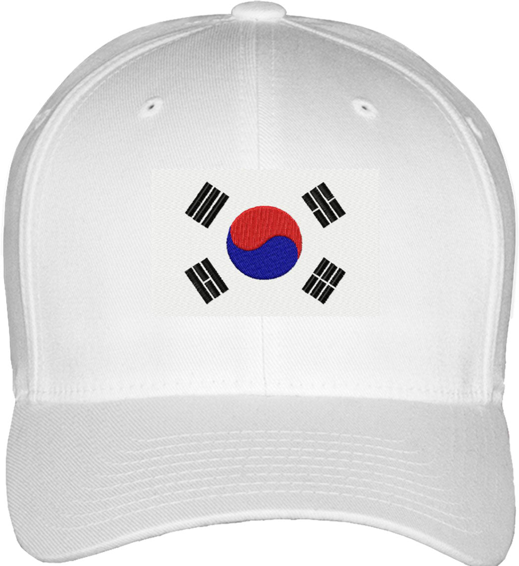 South Korea Flag Fitted Baseball Cap