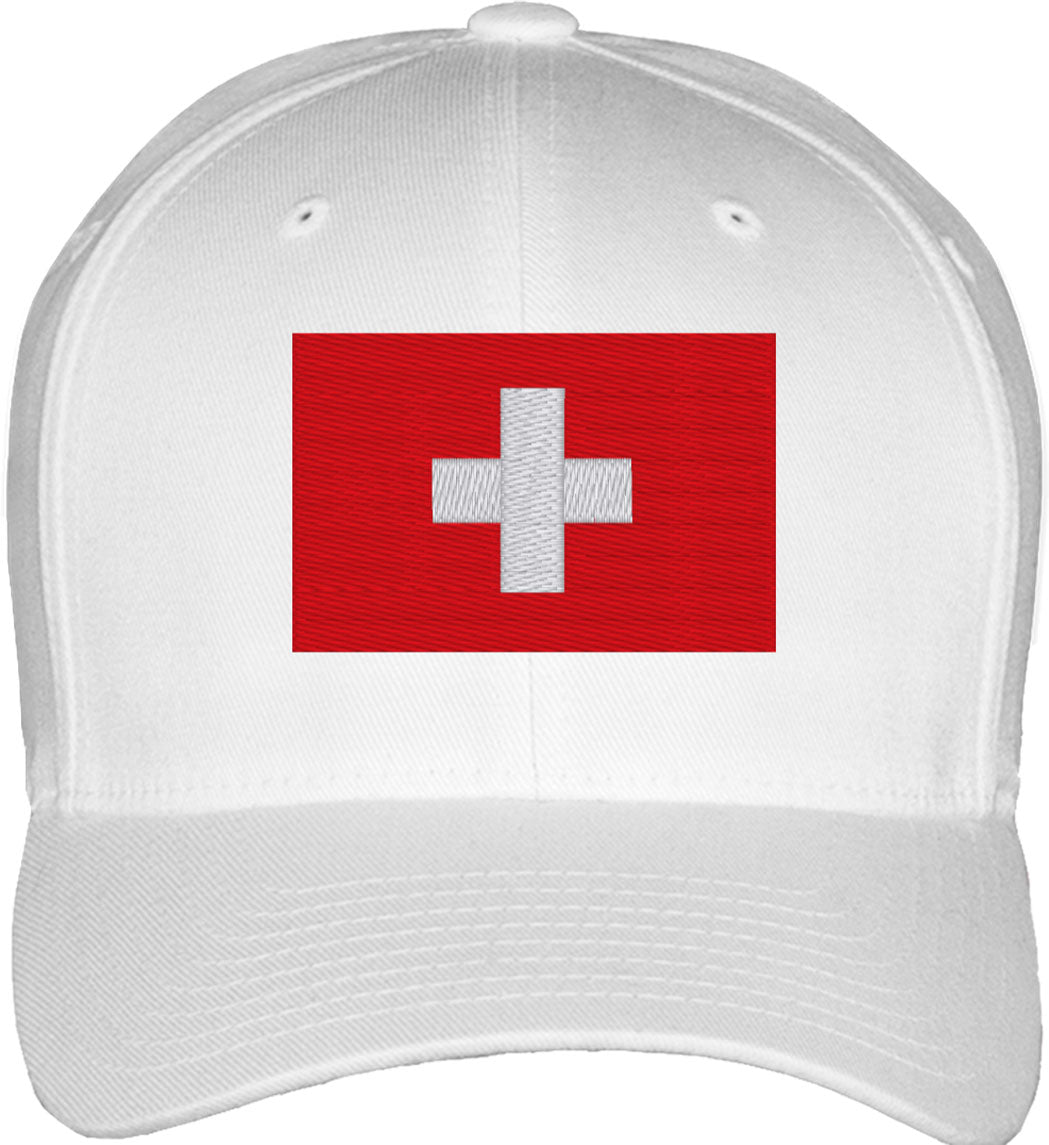 Switzerland Flag Fitted Baseball Cap