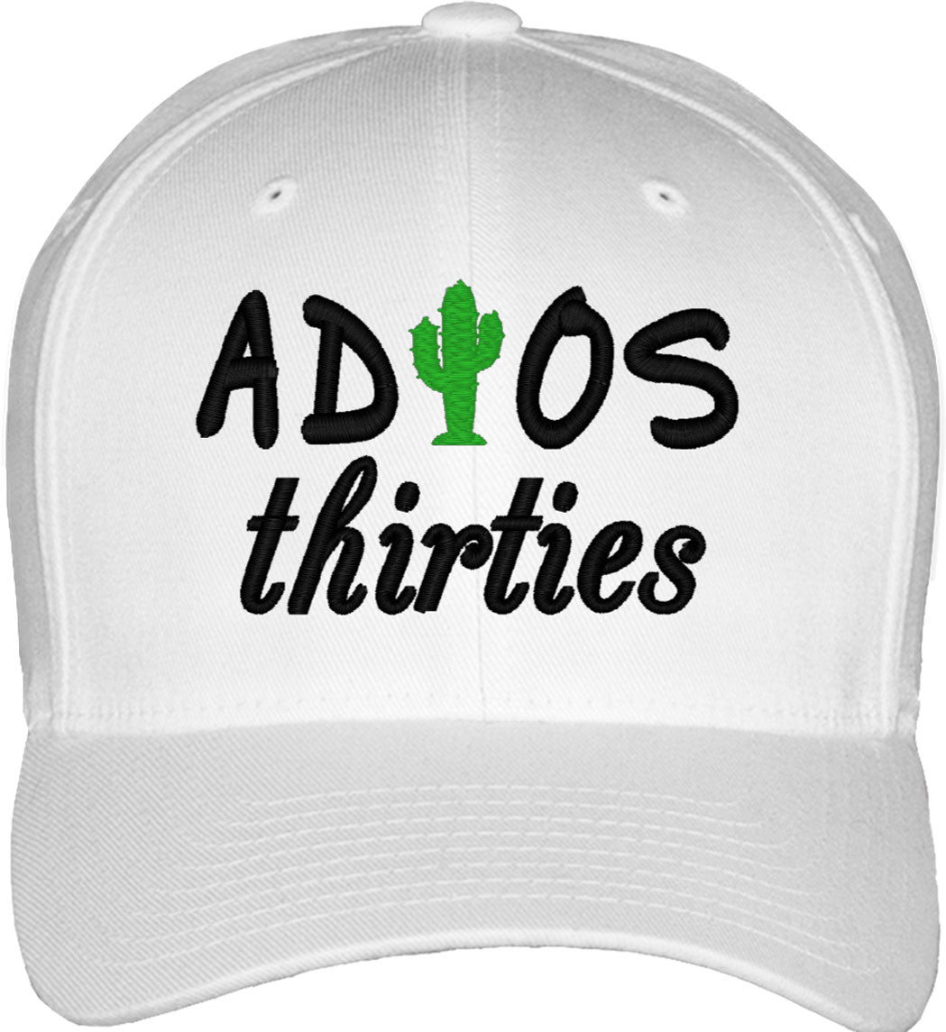 Adios Thirties 40th Birthday Fitted Baseball Cap