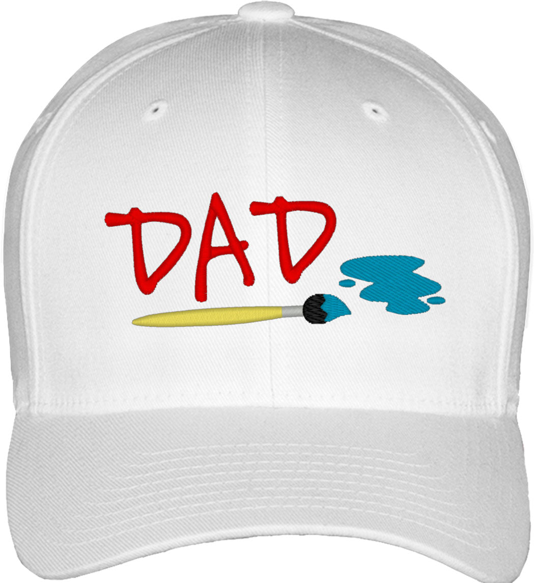 Painting Artist Dad Father's Day Fitted Baseball Cap