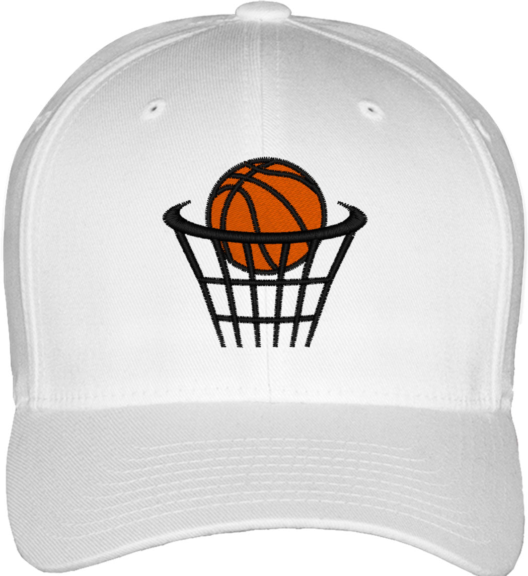 Basketball Hoop Fitted Baseball Cap