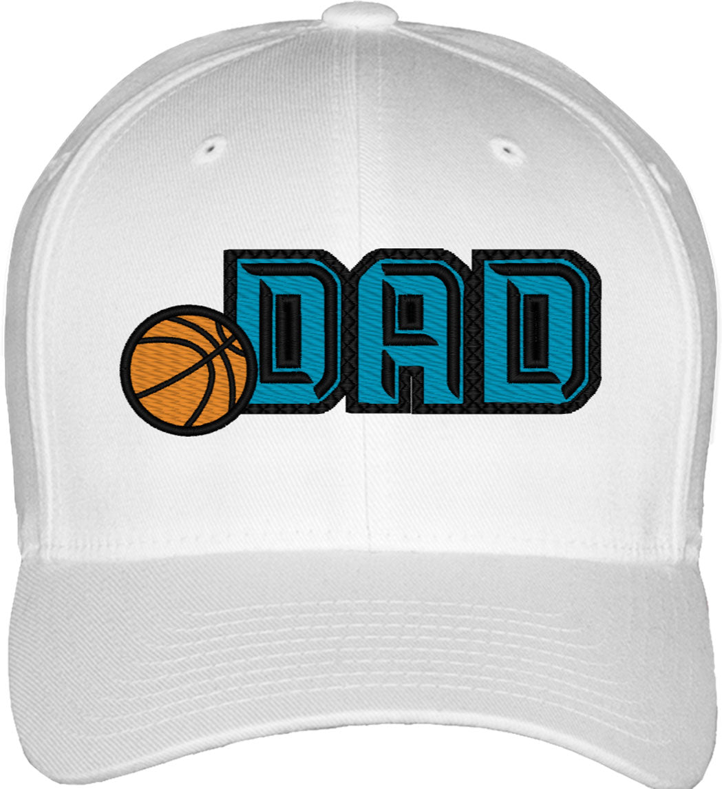 Basketball Dad Father's Day Fitted Baseball Cap