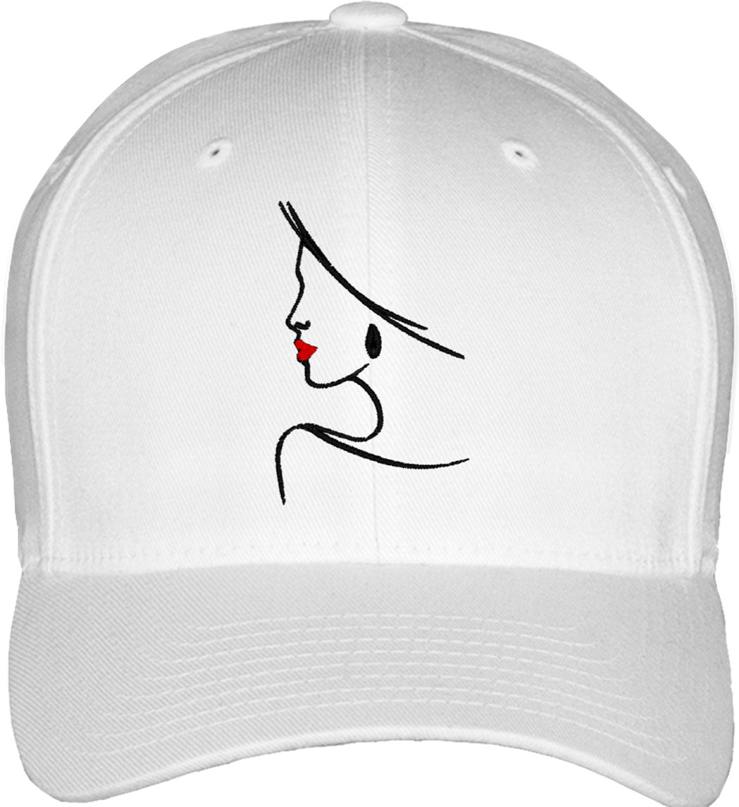 Beautiful Woman Drawing Fitted Baseball Cap