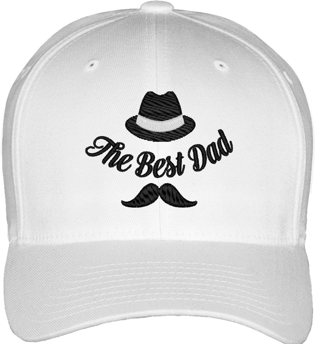 The Best Dad Hat and Mustache Father's Day Fitted Baseball Cap