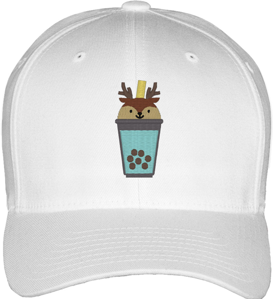 Cute Bobatea Deer Fitted Baseball Cap