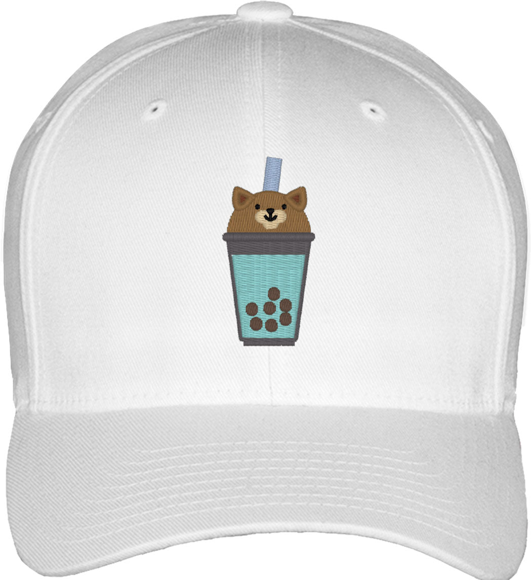 Cute Bobatea Dog Fitted Baseball Cap