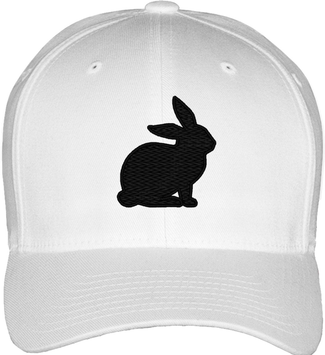 Bunny Silhouette Fitted Baseball Cap