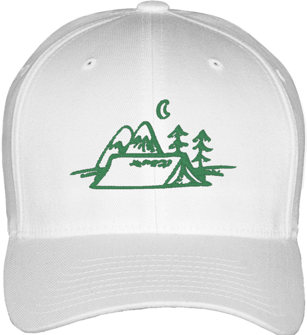 Camping Theme Fitted Baseball Cap