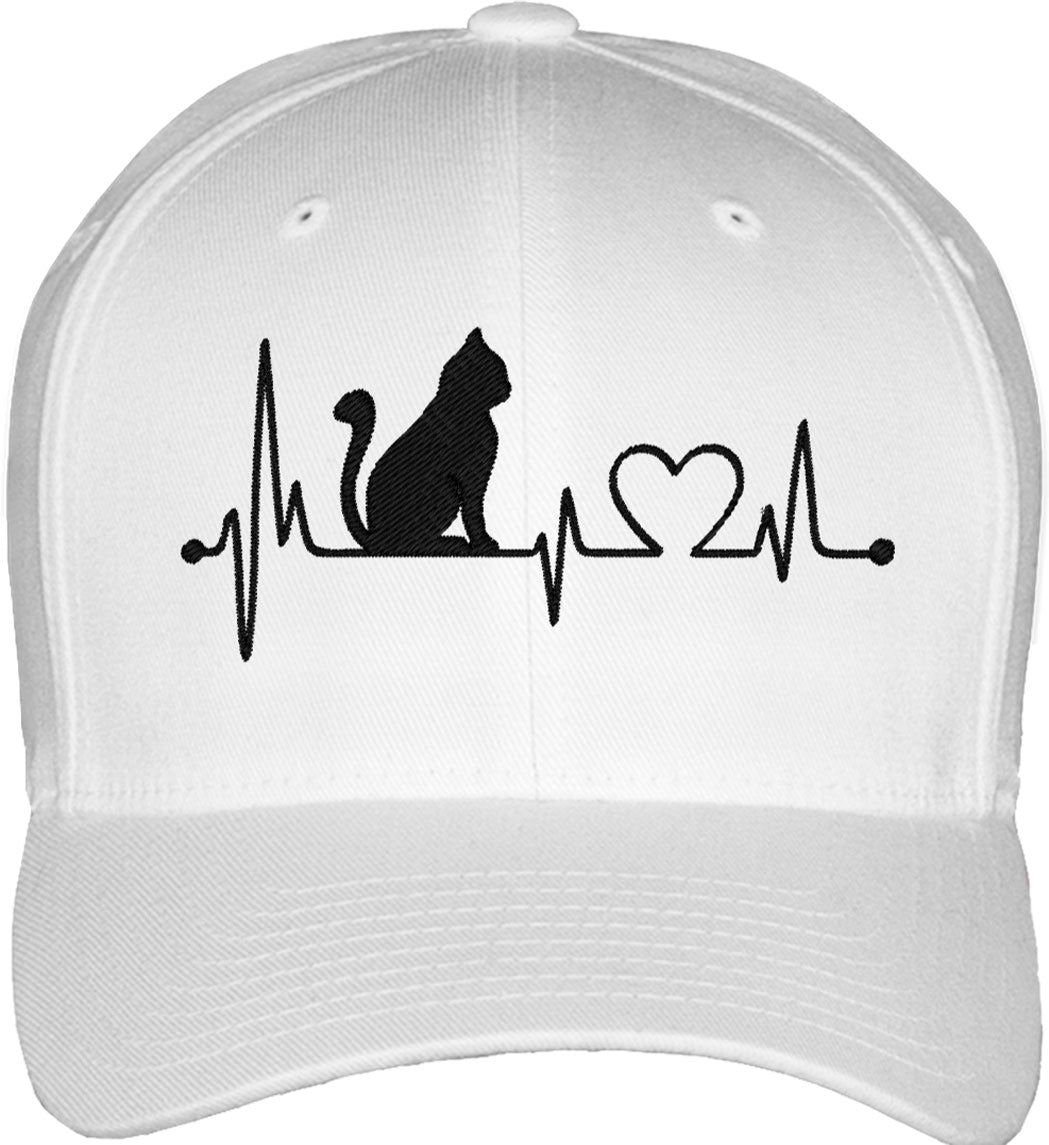 Cat Love Lifeline Fitted Baseball Cap
