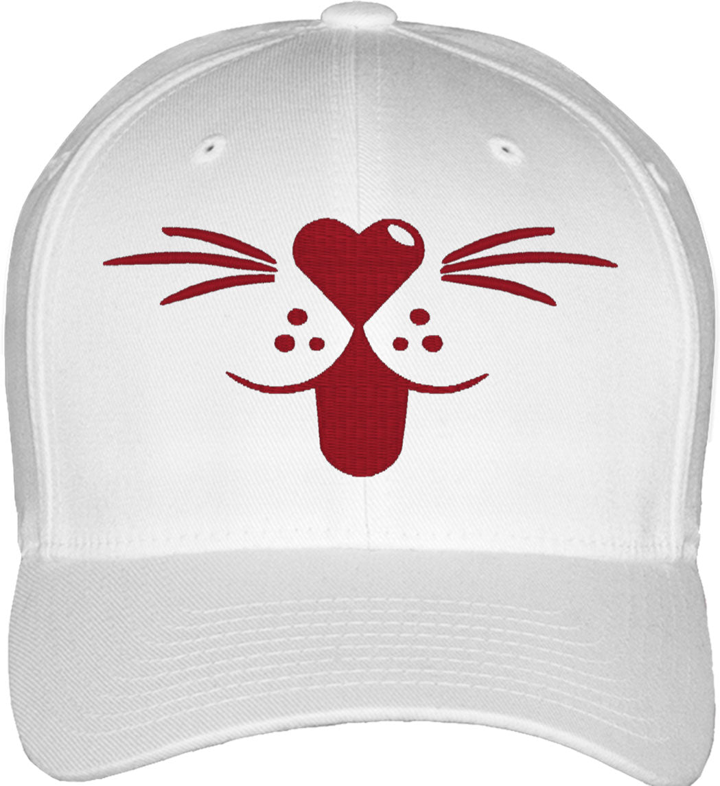 Cartoon Cat Mouth Fitted Baseball Cap