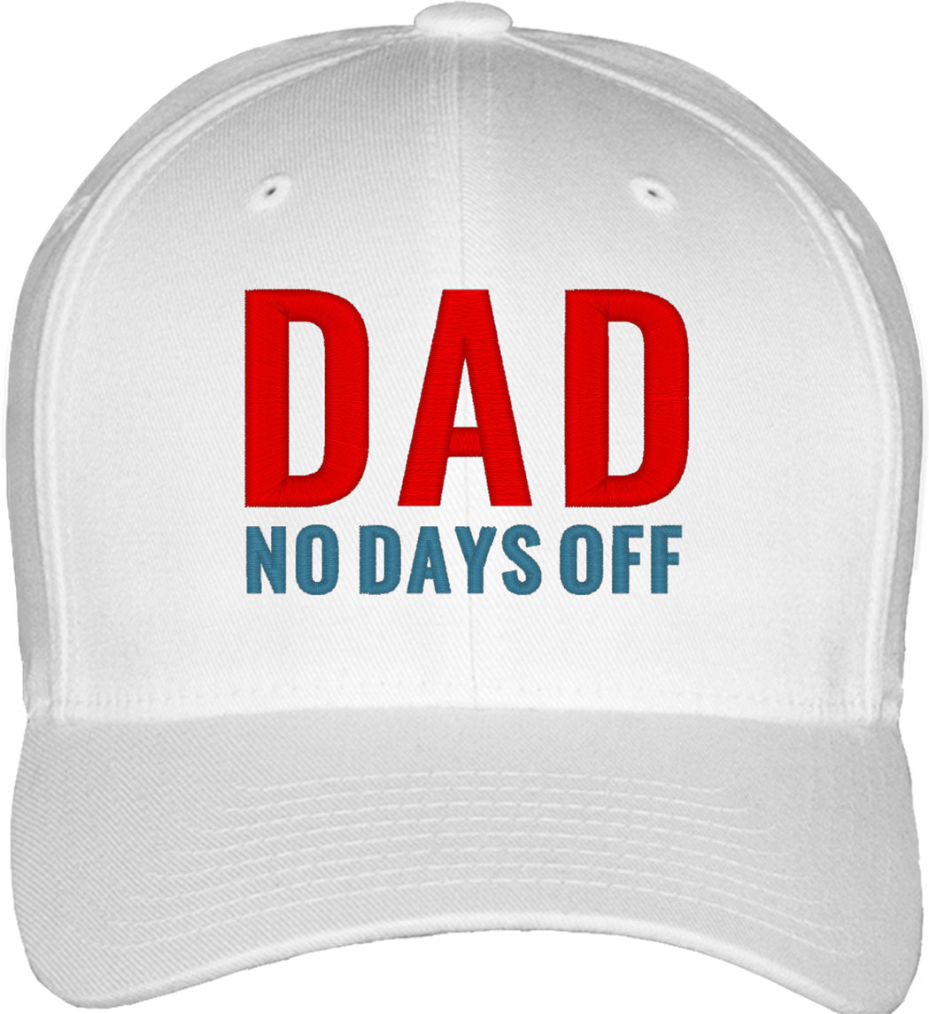Dad No Days Off Fitted Baseball Cap