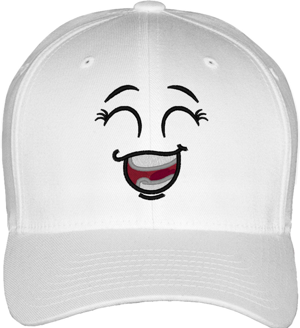Emoji Smiling Face Fitted Baseball Cap