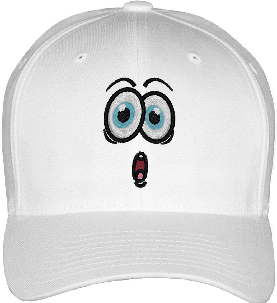 Emoji Surprised Face Fitted Baseball Cap