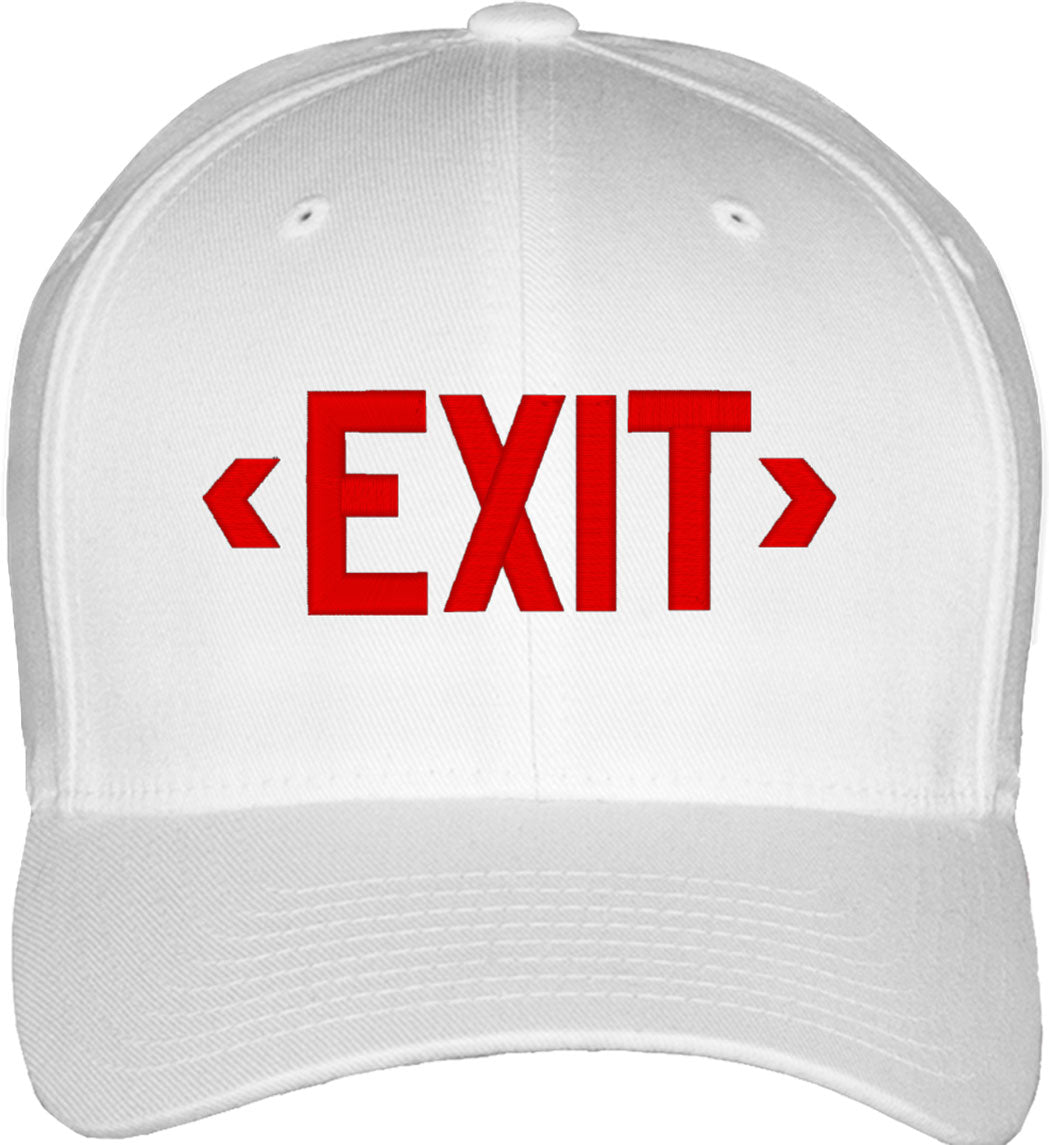 Exit Sign Emergency Sign Fitted Baseball Cap