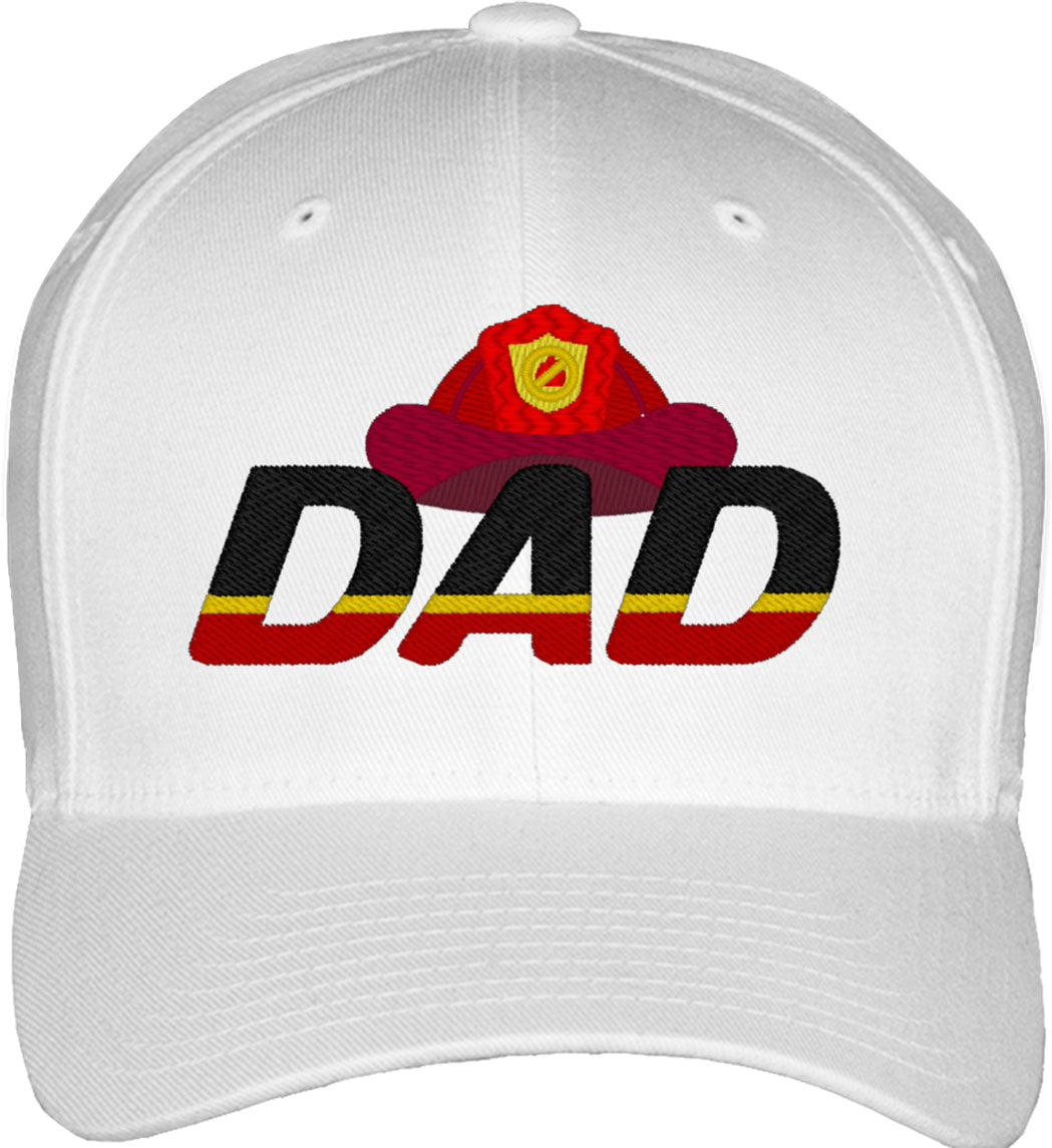 Firefighter Fireman Dad Father's Day Fitted Baseball Cap