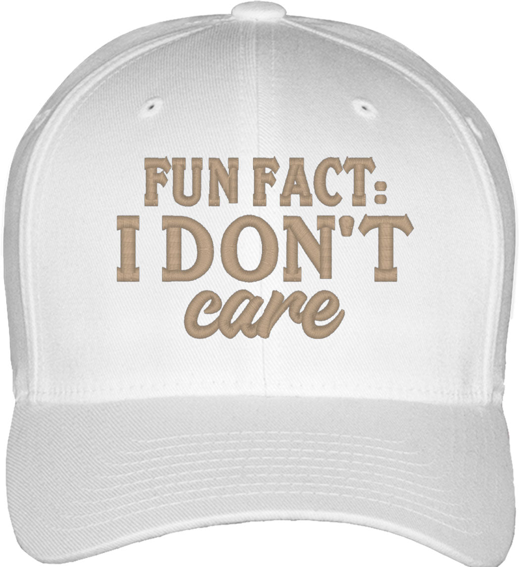 Fun Fact I Don't Care Fitted Baseball Cap