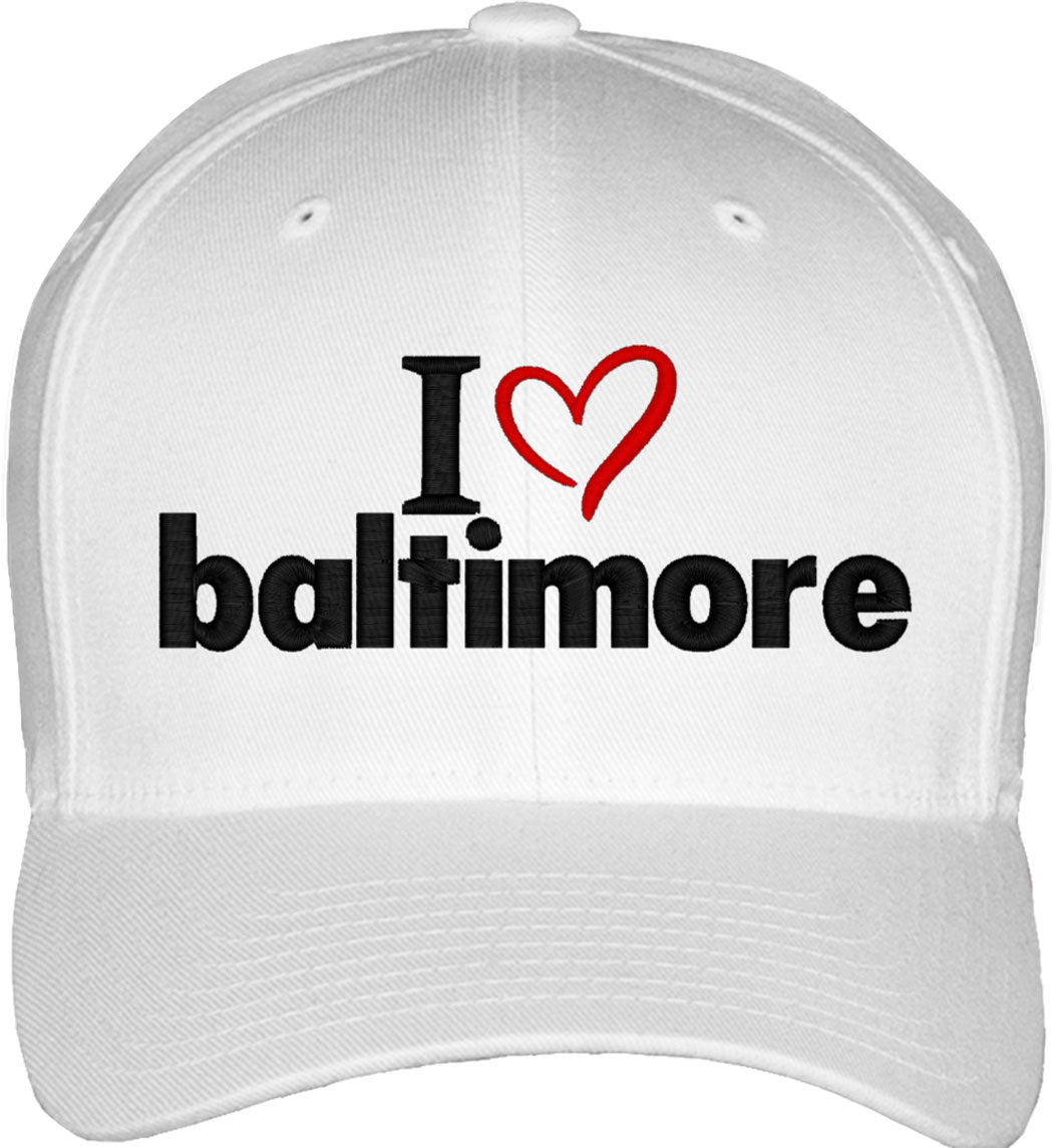 I Love Baltimore Fitted Baseball Cap
