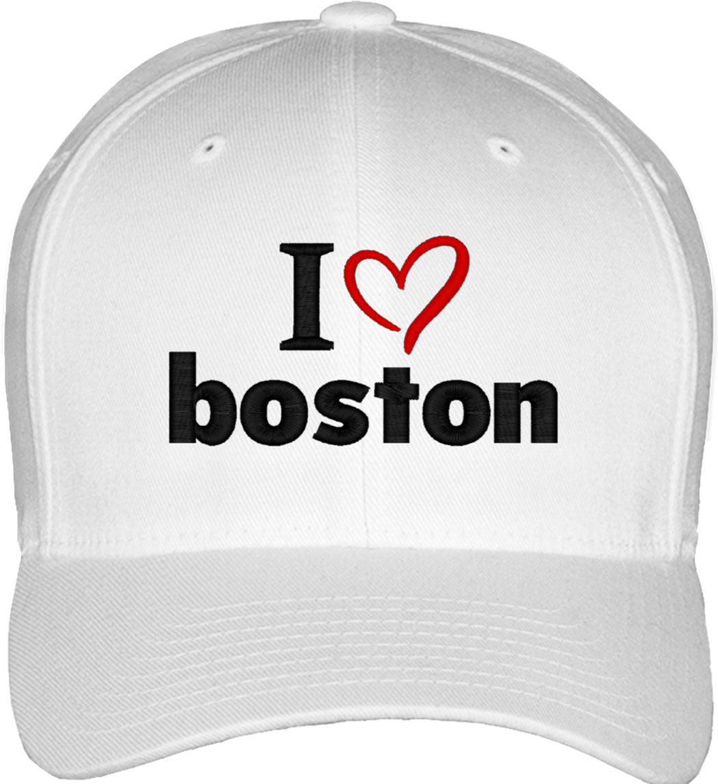 I Love Boston Fitted Baseball Cap