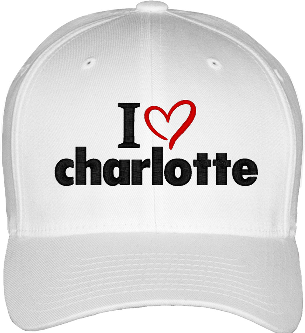 I Love Charlotte Fitted Baseball Cap