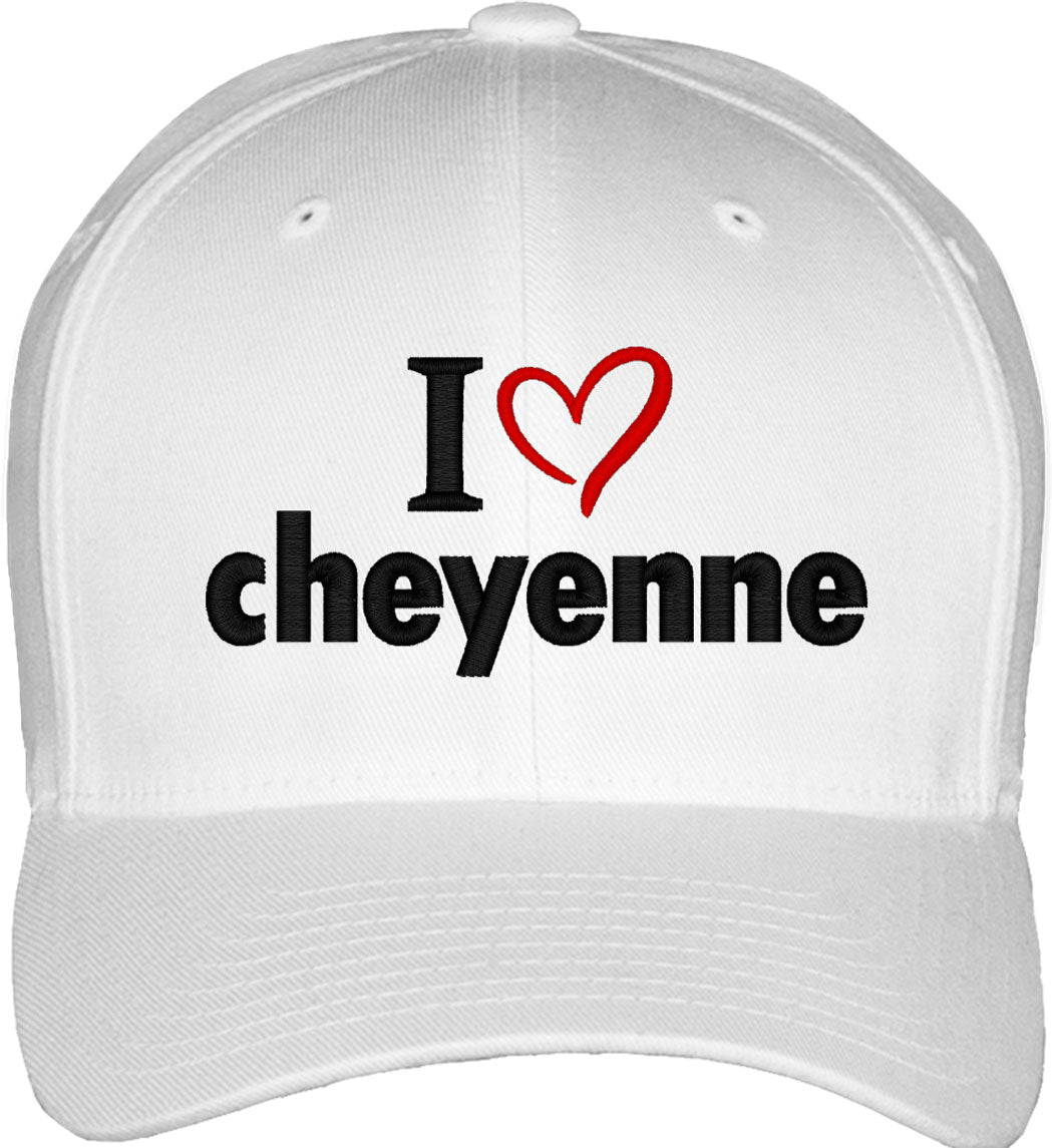 I Love Cheyenne Fitted Baseball Cap