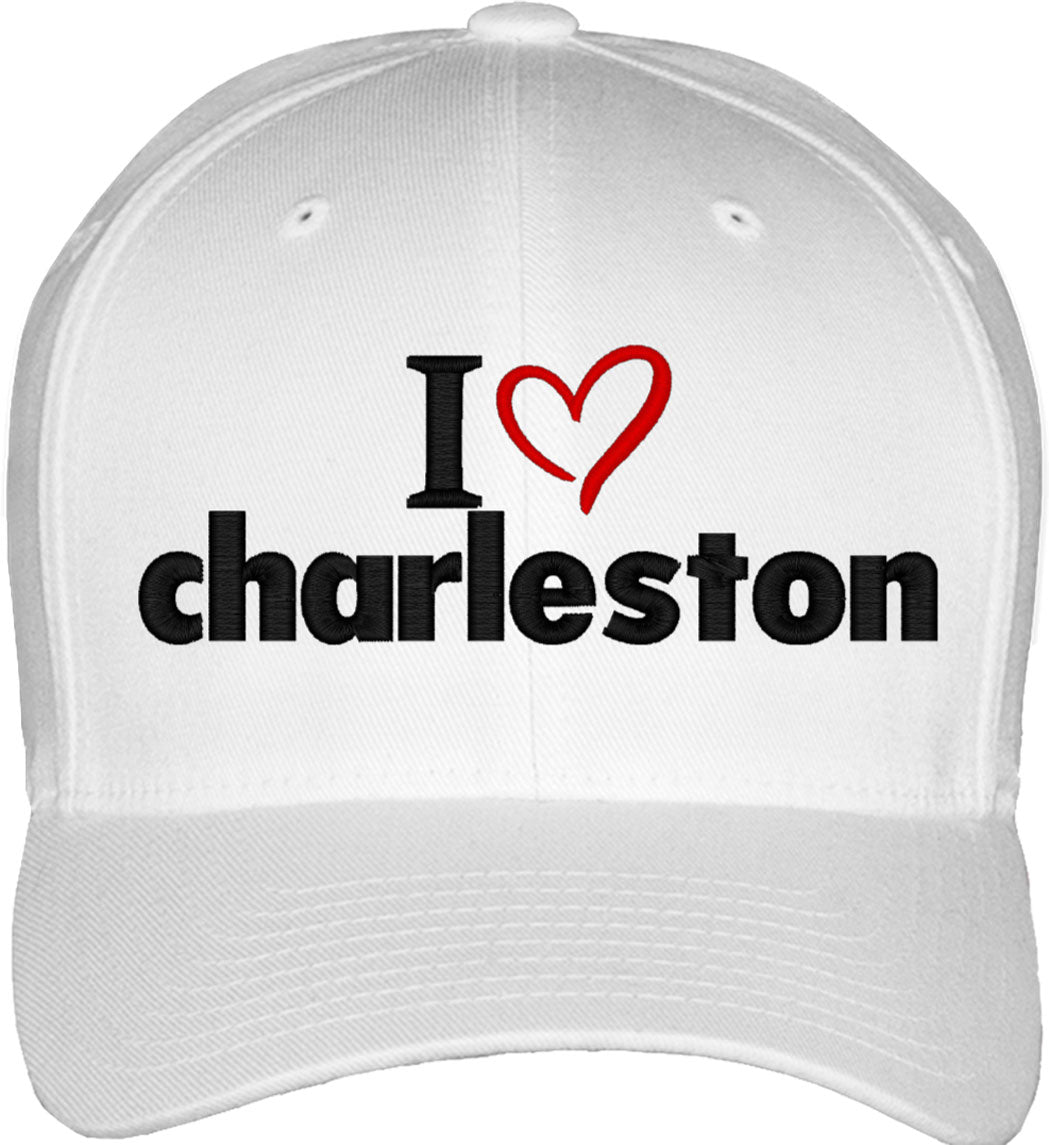 I Love Charleston Fitted Baseball Cap