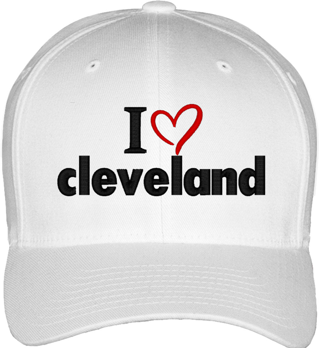 I Love Cleveland Fitted Baseball Cap
