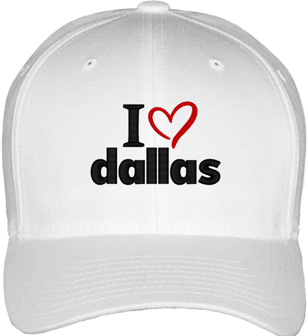 I Love Dallas Fitted Baseball Cap