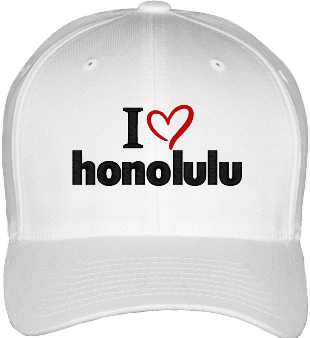 I Love Honolulu Fitted Baseball Cap