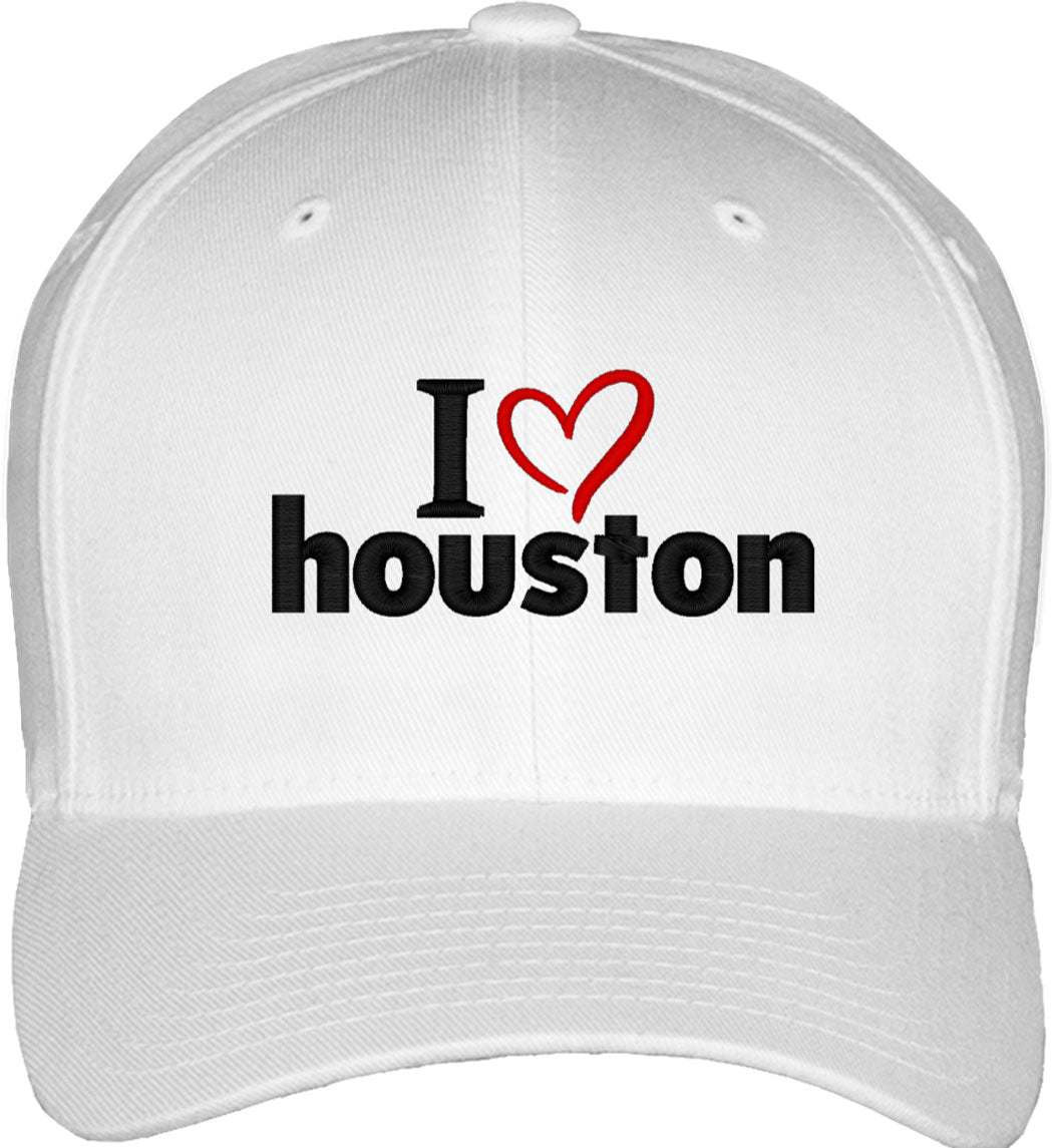 I Love Houston Fitted Baseball Cap