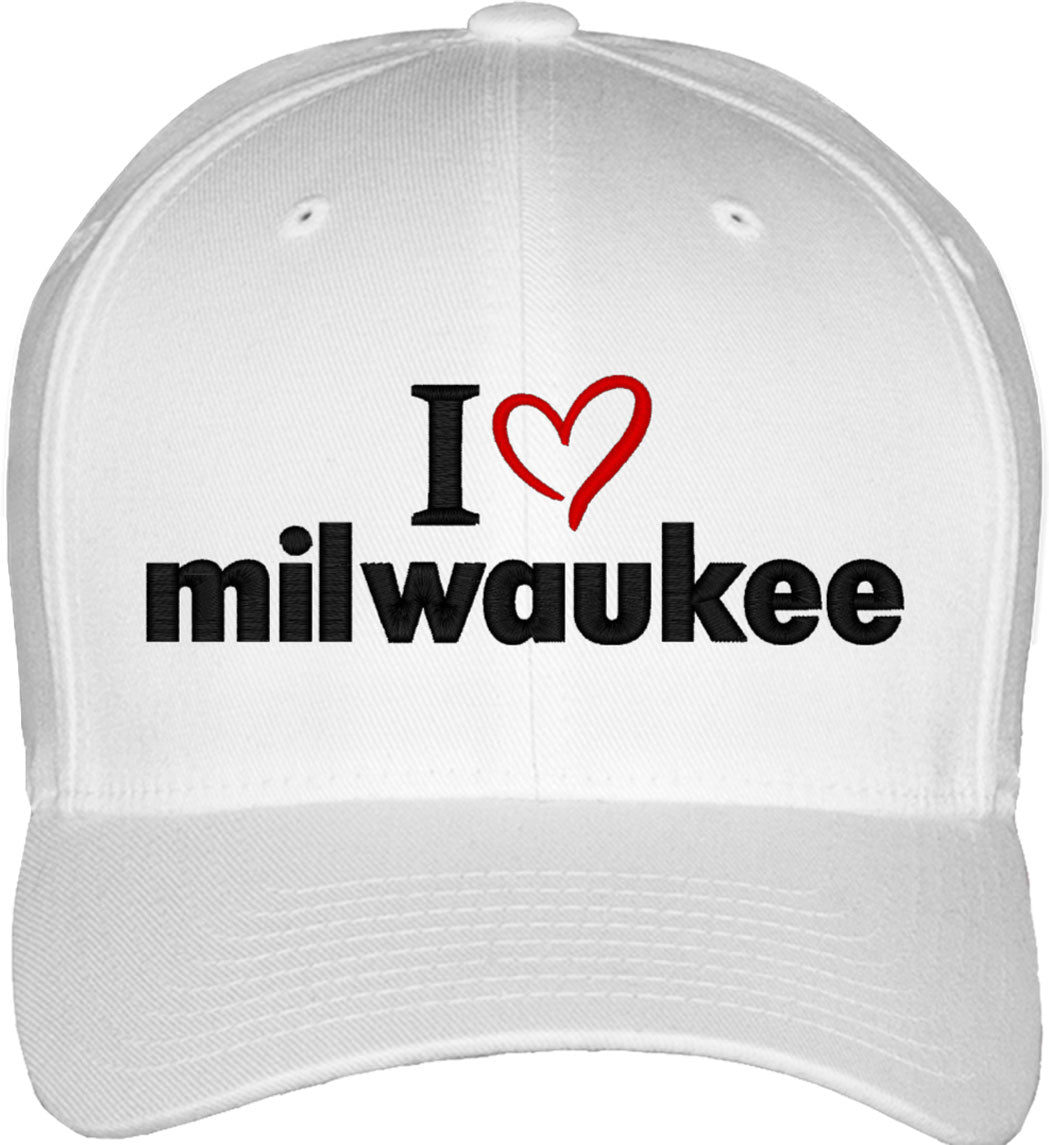 I Love Milwaukee Fitted Baseball Cap